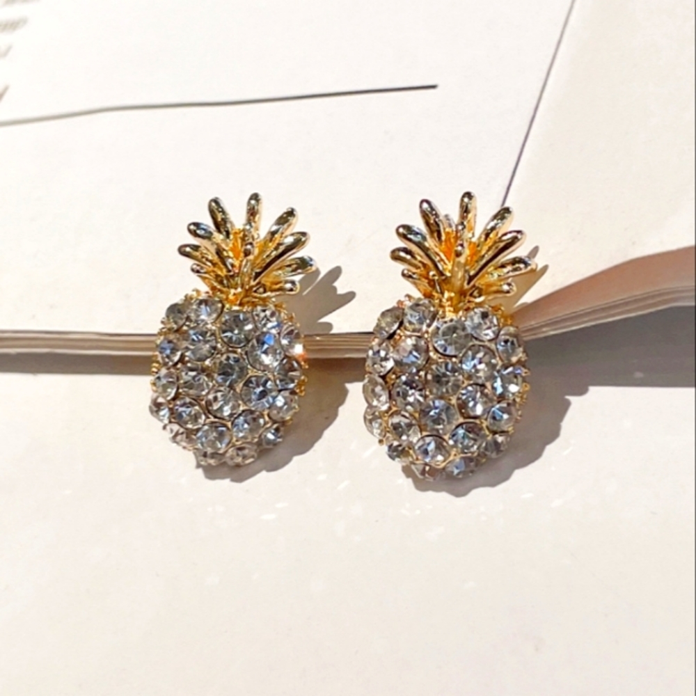 Gold and Silver Pineapple Earrings